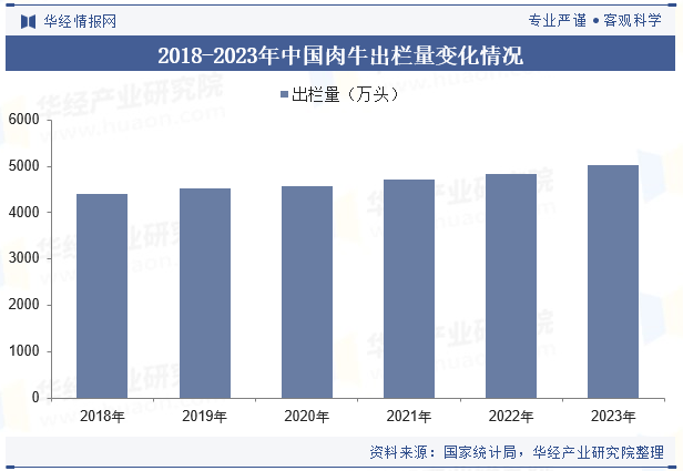 中国肉牛出栏量走势